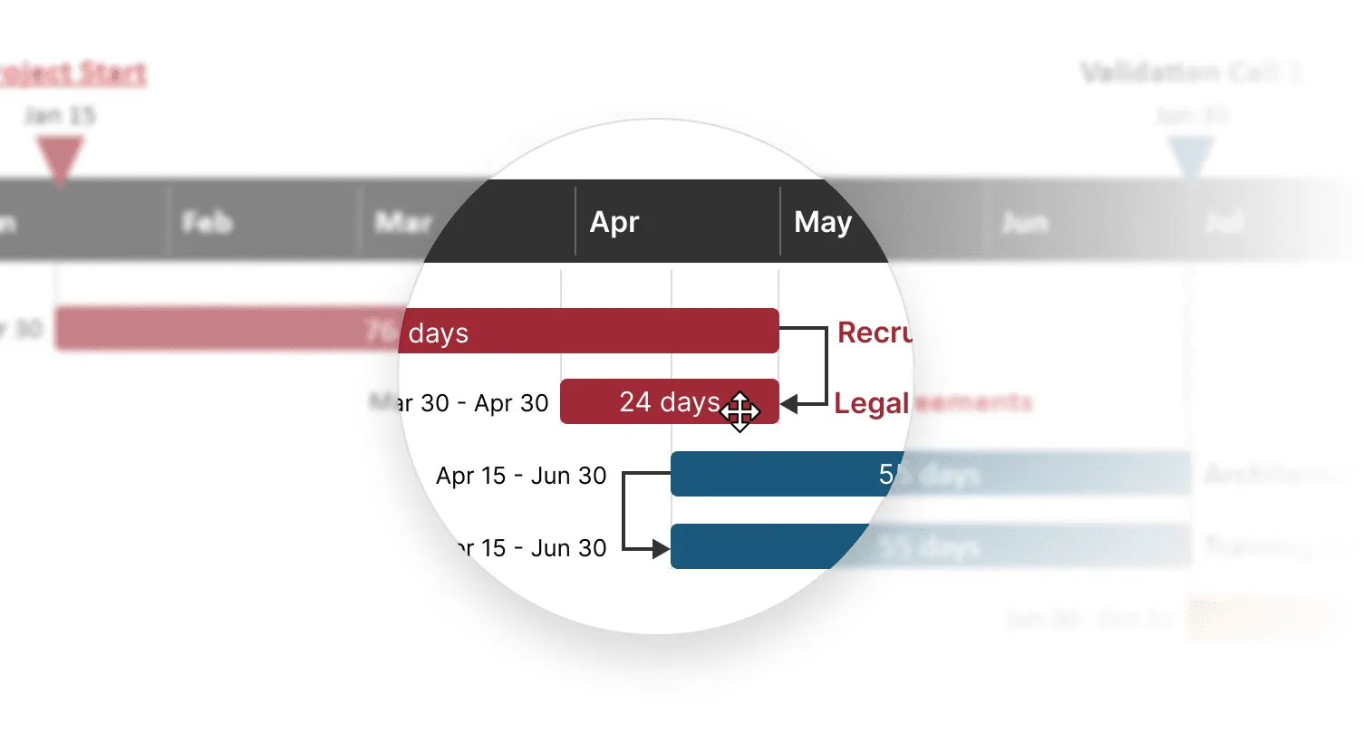 Drag & Drop-Aktualisierung in Office Timeline Pro+