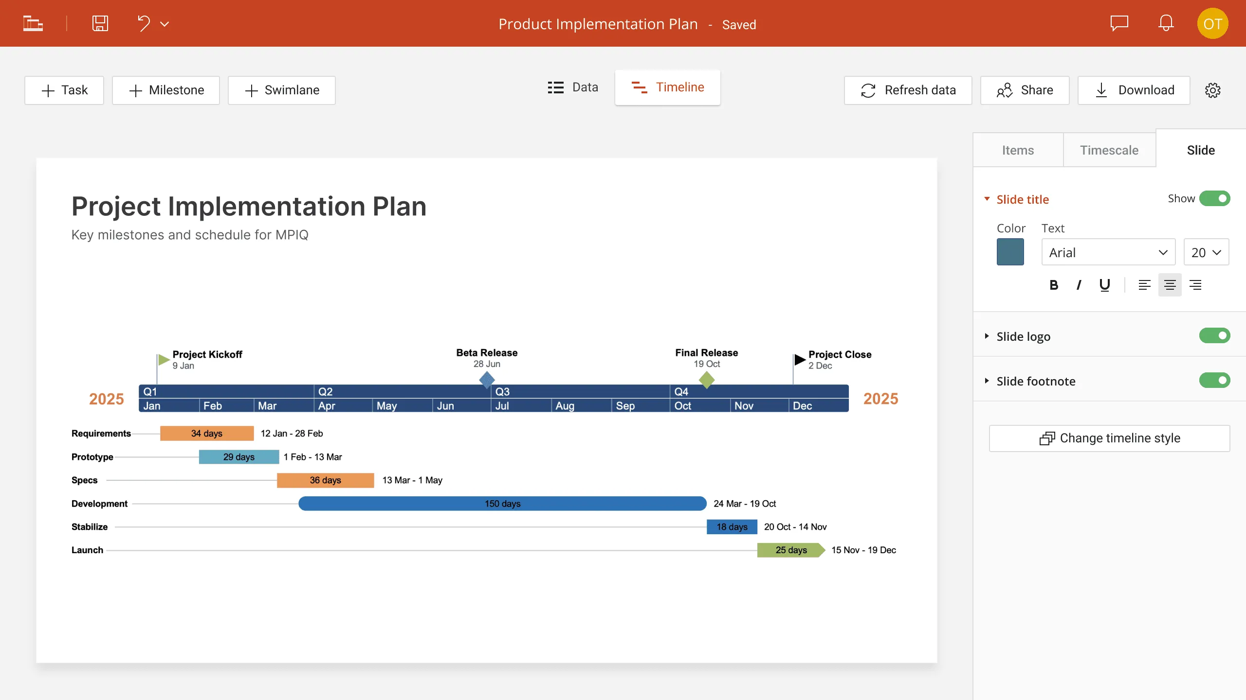 Free online Gantt chart maker