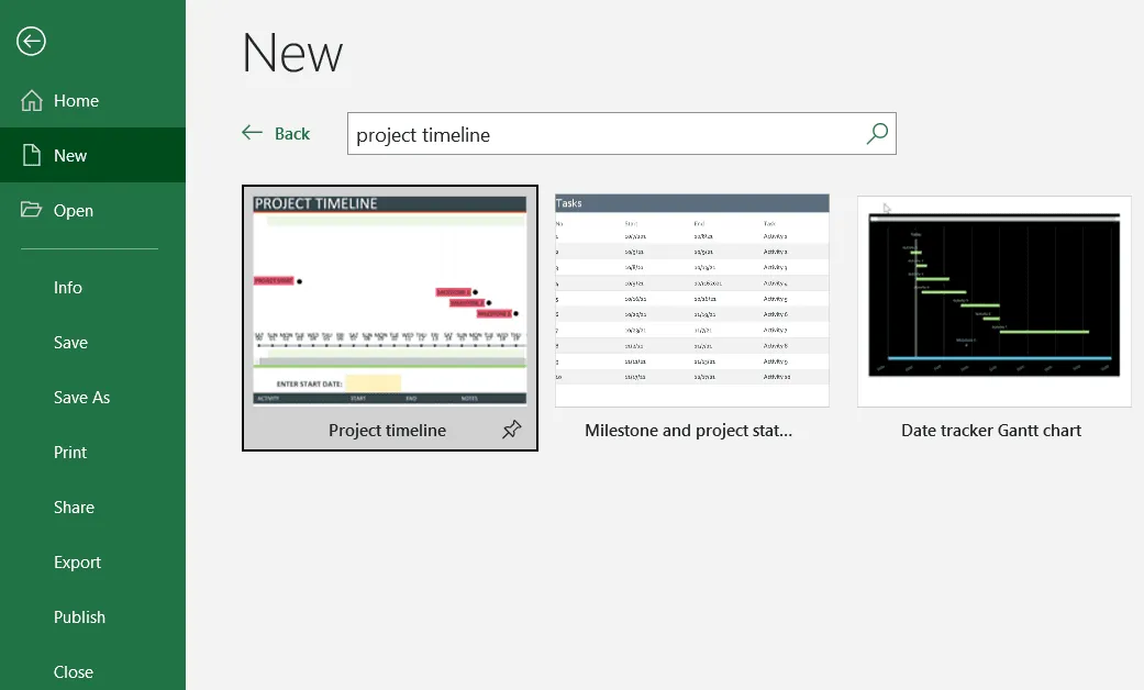 Excel template for creating project timelines
