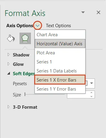 Axis Options settings on timeline chart for Excel