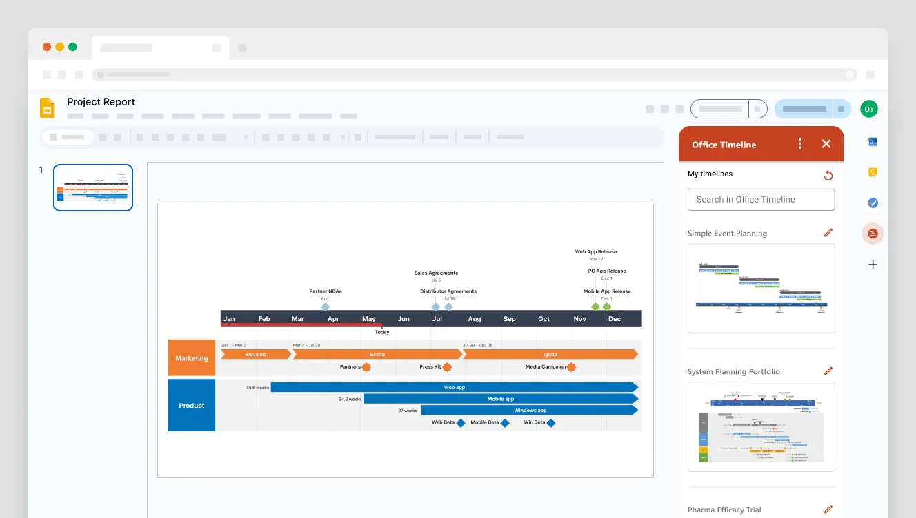 Office Timeline's upcoming Google Add-on