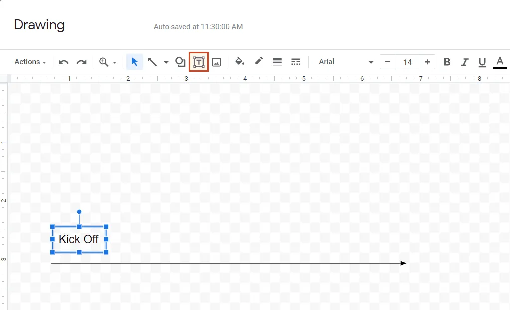 Customize text box for Google Docs timeline