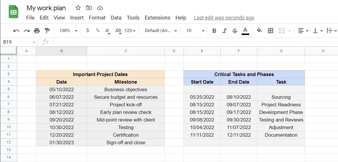 Gantt Chart in Google Sheets Tutorial