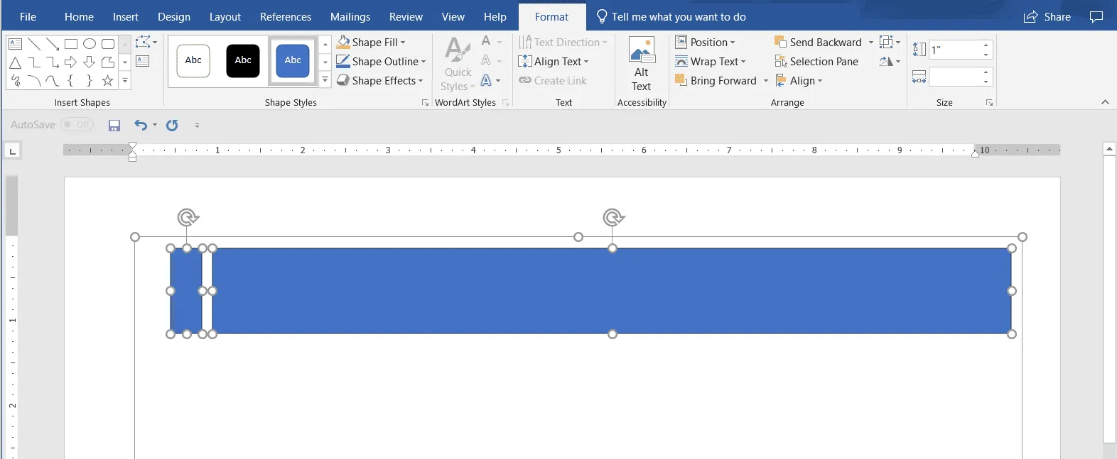Insert rectangle shapes in manual Word swimlane diagram