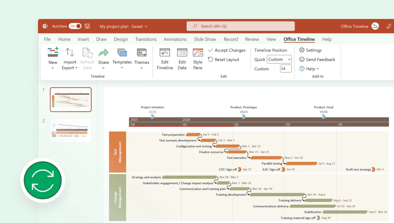 New Update in the Office Timeline Add-in