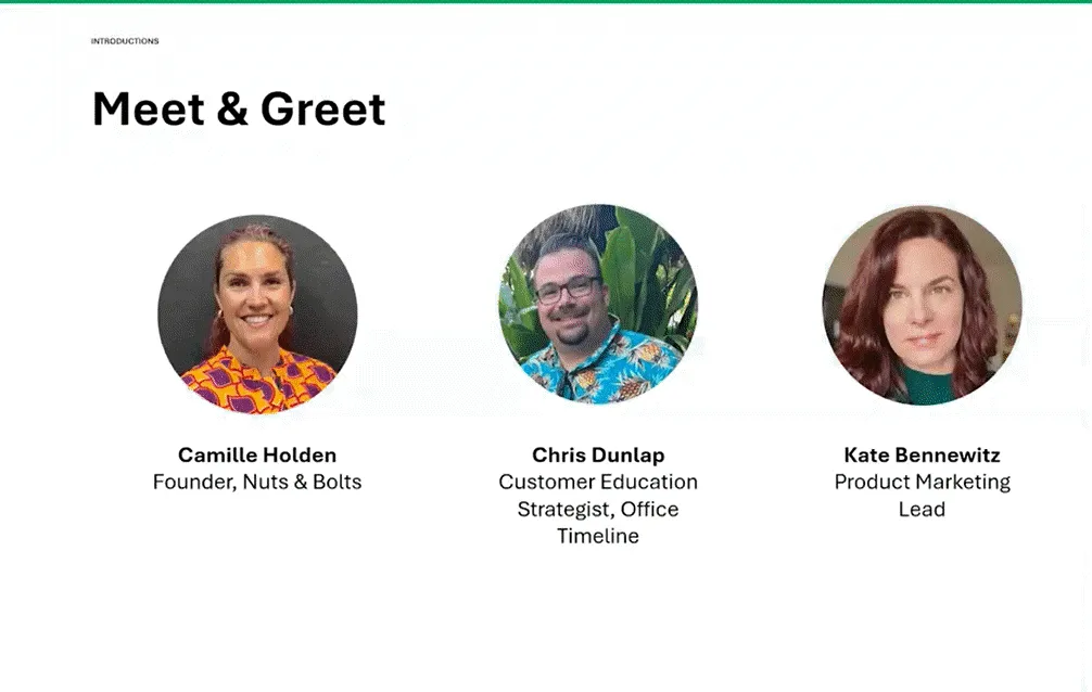 Webinar snapshot: From Awareness to Action with Office Timeline and Nuts & Bolts