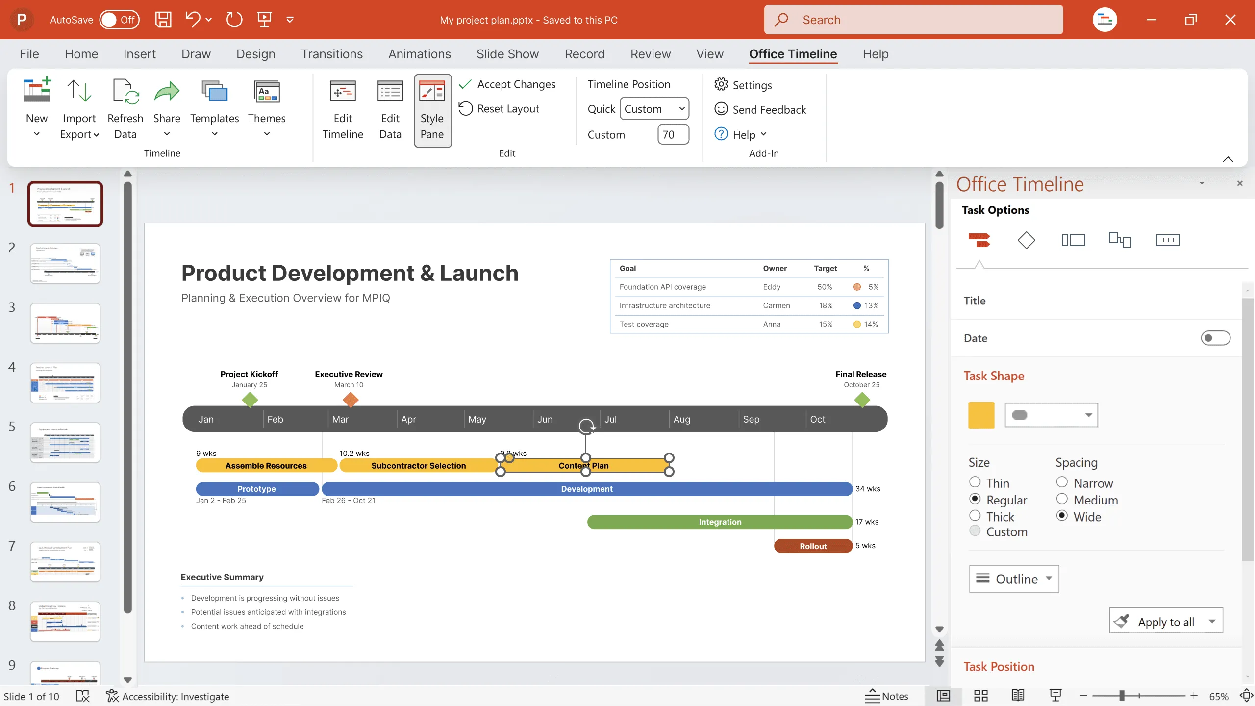 Office Timeline add-in for PowerPoint