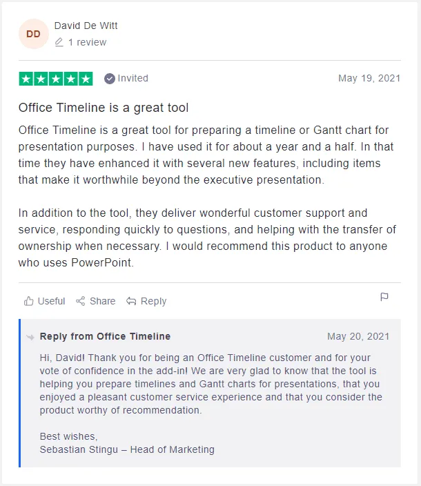 Office Timeline customer review