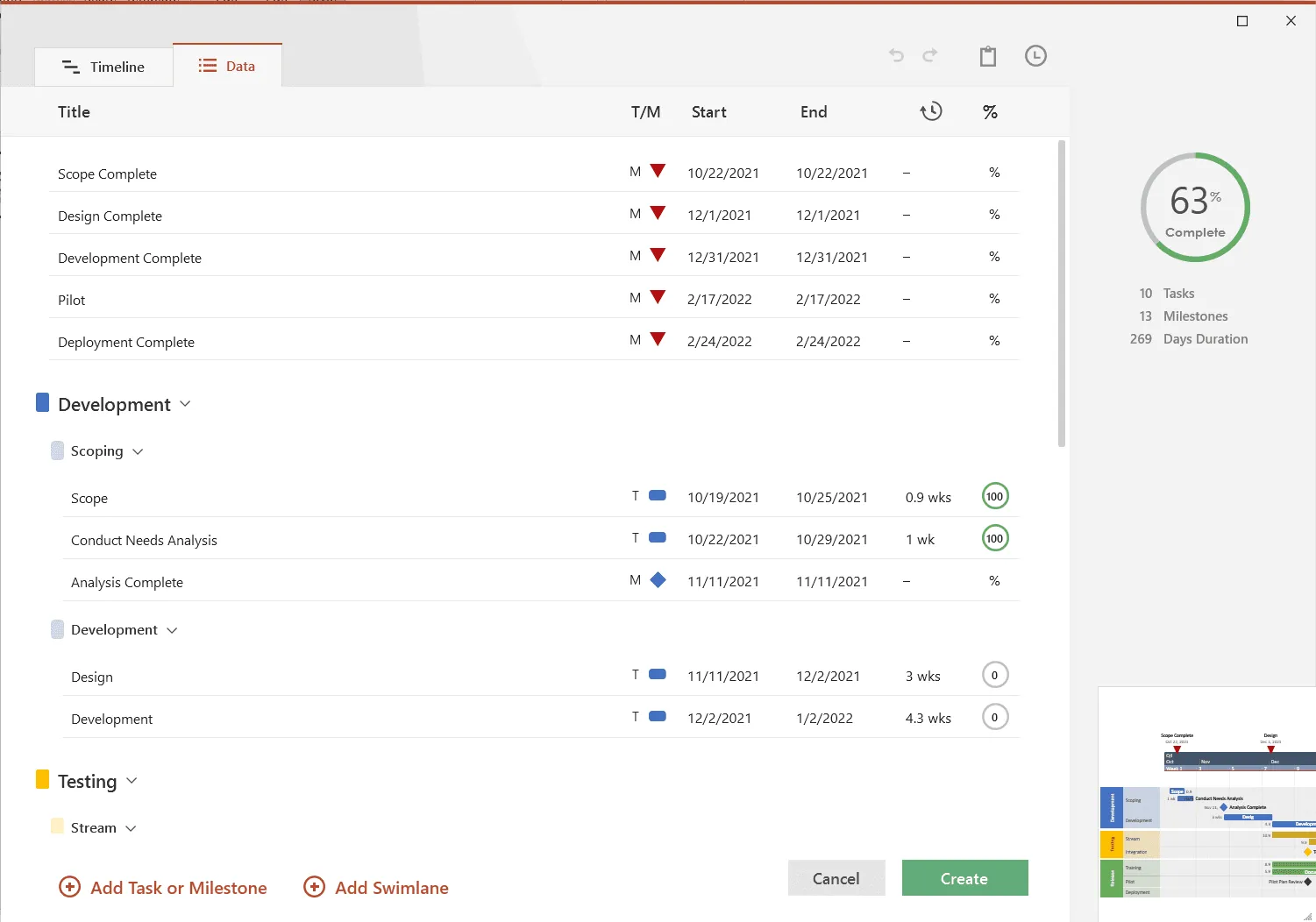 Office Timeline - Data Entry wizard