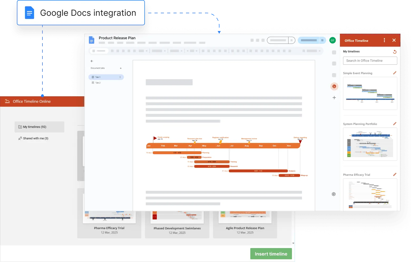 Office Timeline – Google Docs integration