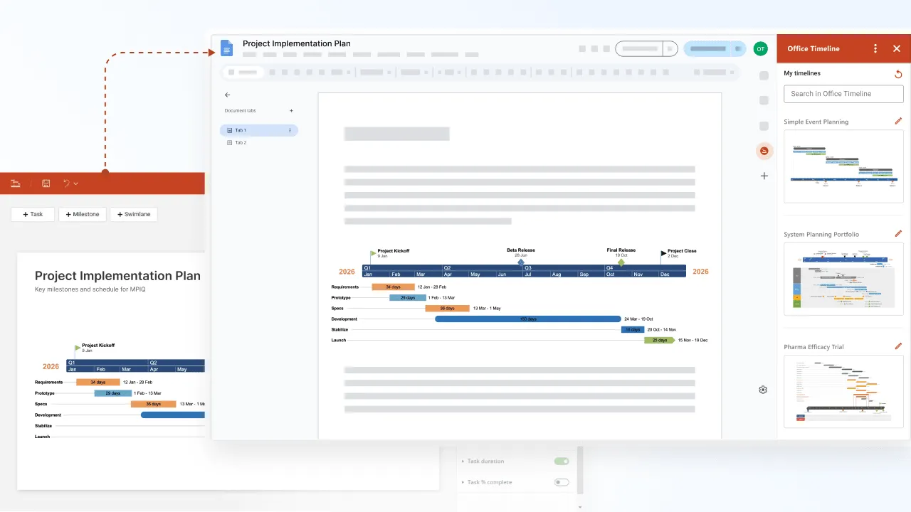 How to use Office Timeline Online for Google Docs