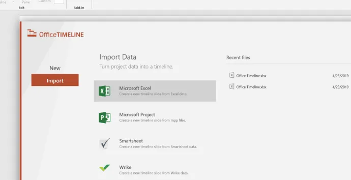 Import data from Excel into Office Timeline