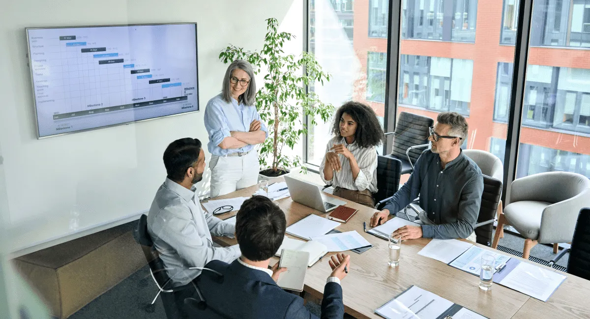 Project timeline created with Office Timeline for a stakeholder meeting