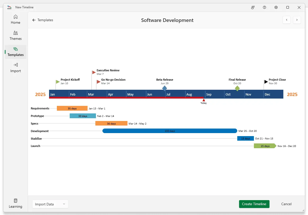Office Timeline Template in PowerPoint