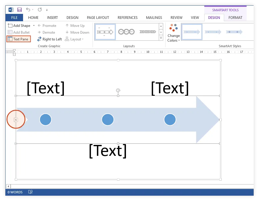 Open the Text Pane in Word