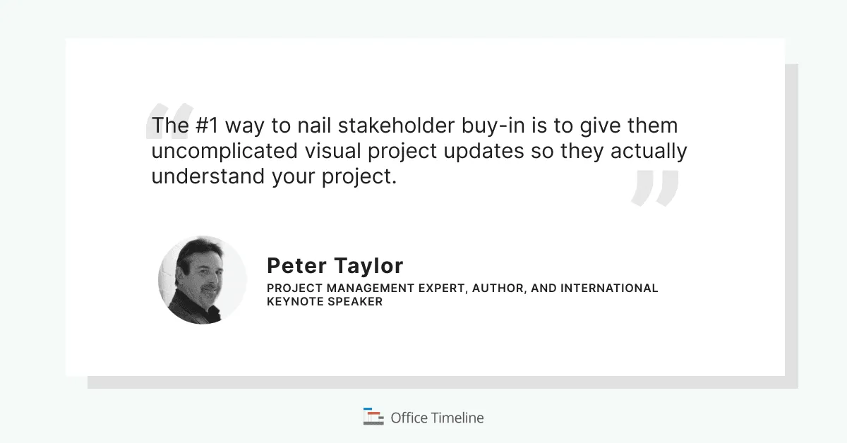 Quote on standardized reports from Peter Taylor