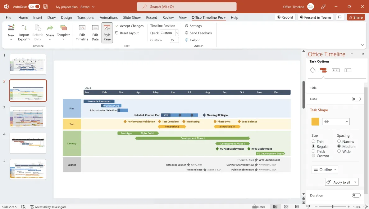 Outil de visualisation de projets Agile pour PowerPoint