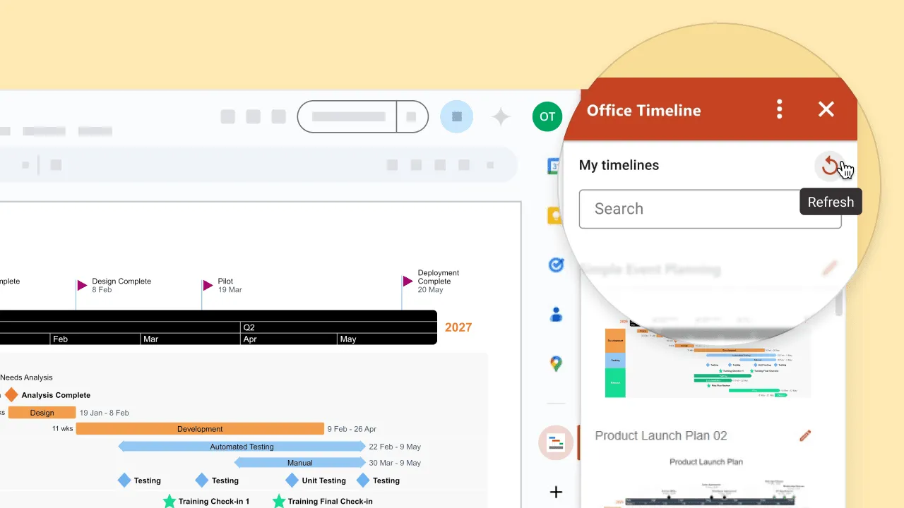 Keep Google Slides timelines up to date with real-time refresh