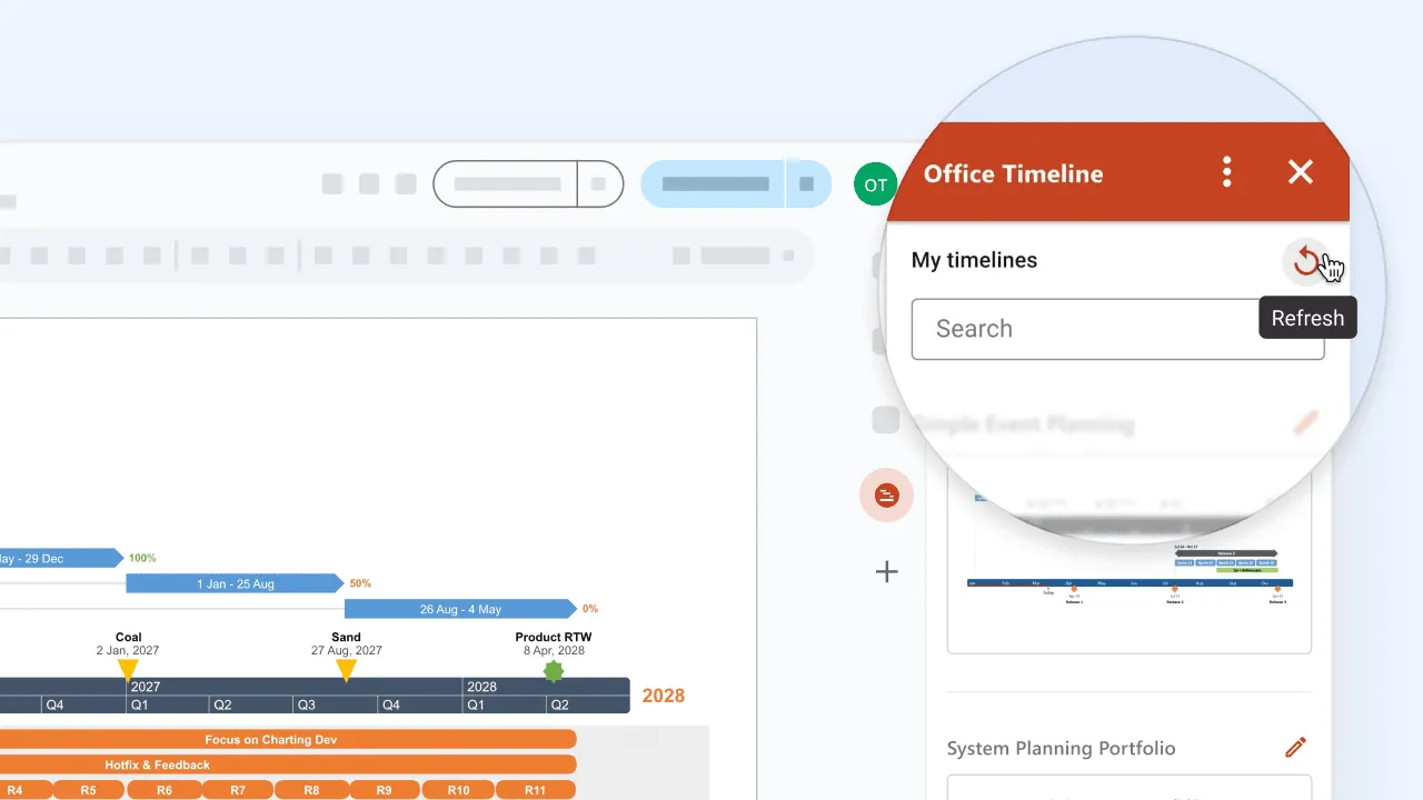 Instantly refresh project timelines within Google Docs
