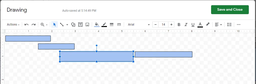 Resize and reposition your swimlane objects in Google Sheets