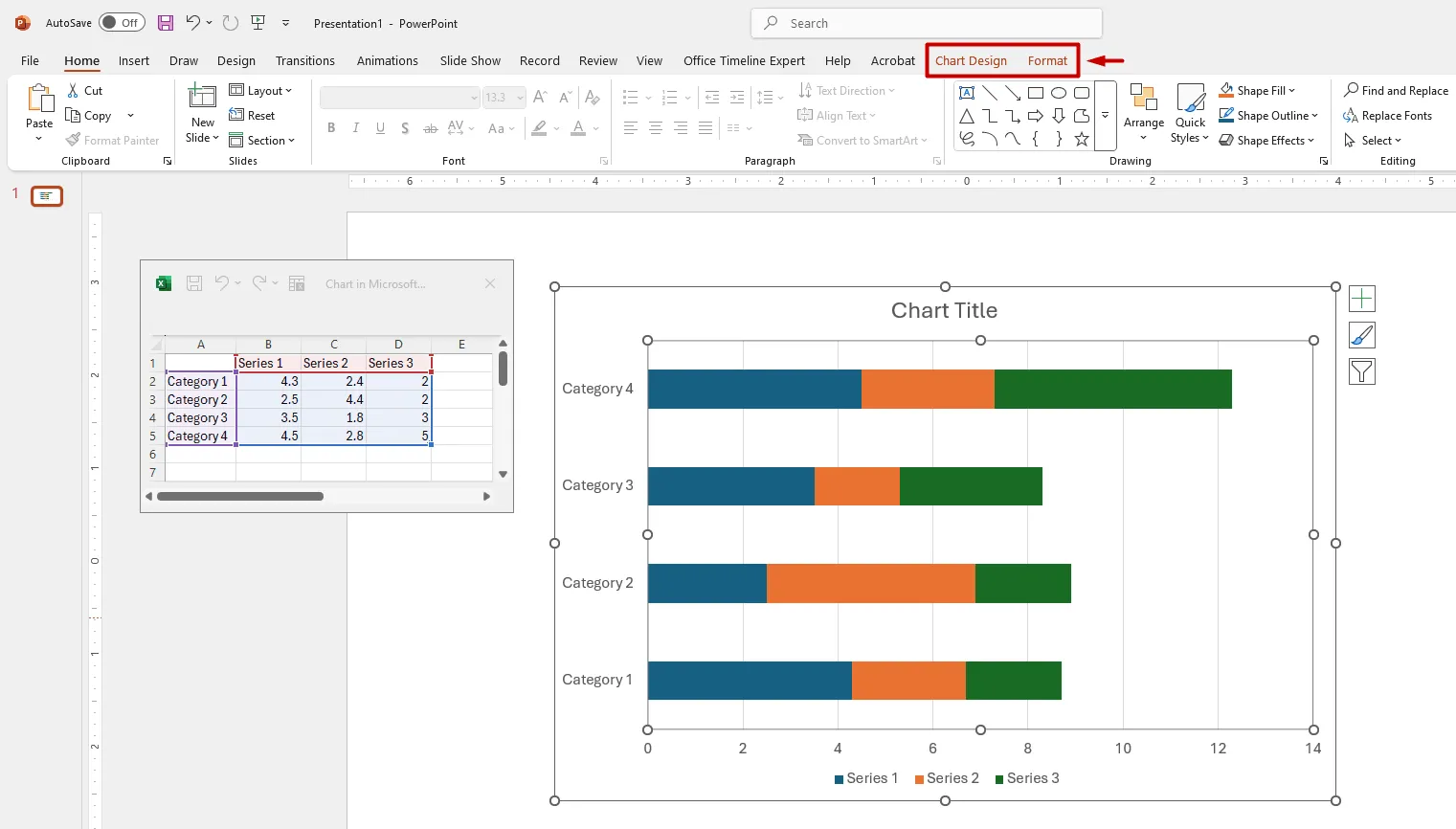Standard PowerPoint Stacked Bar Chart