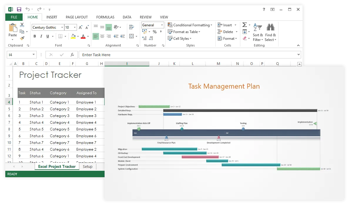 Task management templates for Excel and PowerPoint