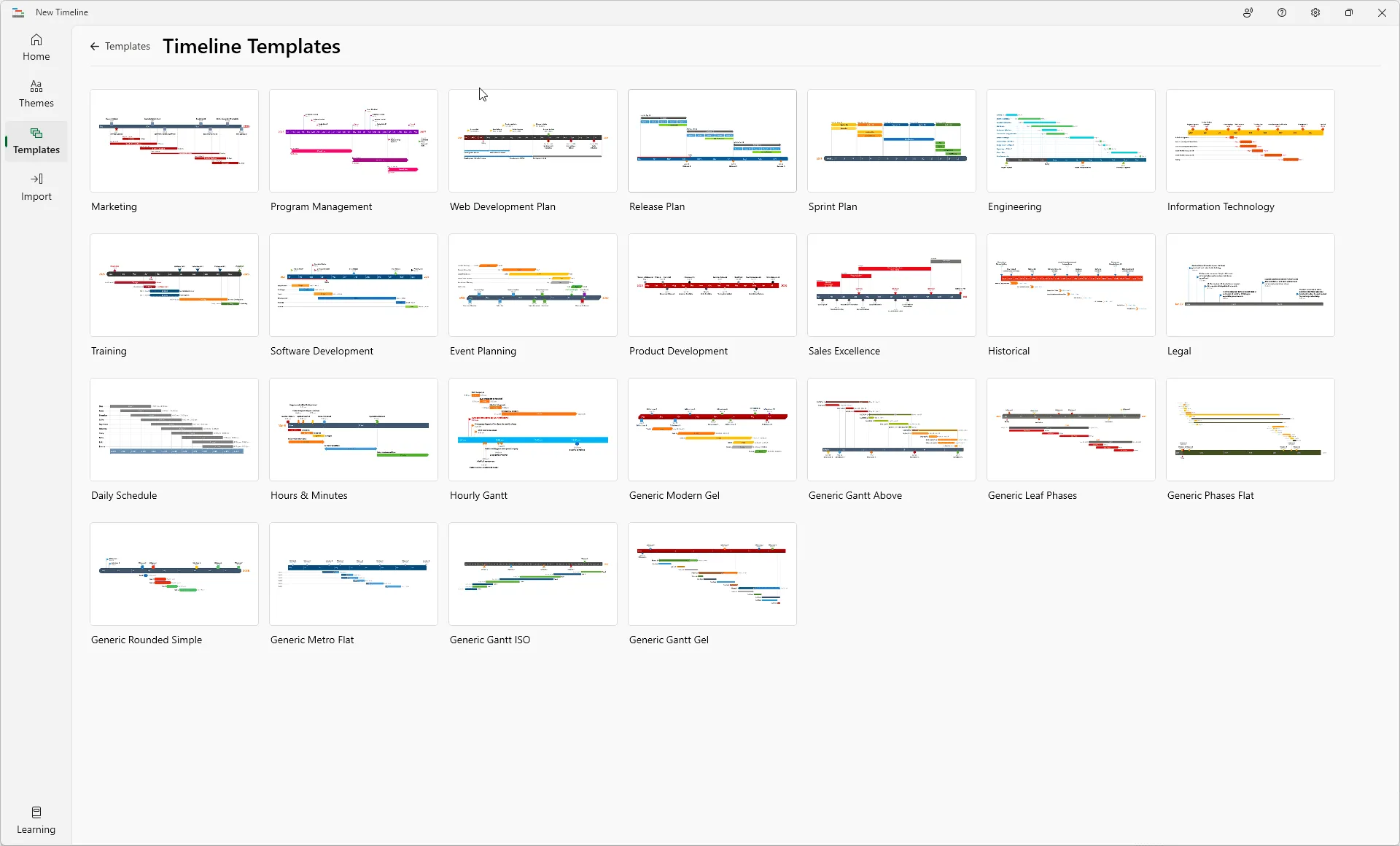 Timeline templates in Office Timeline PowerPoint add-in