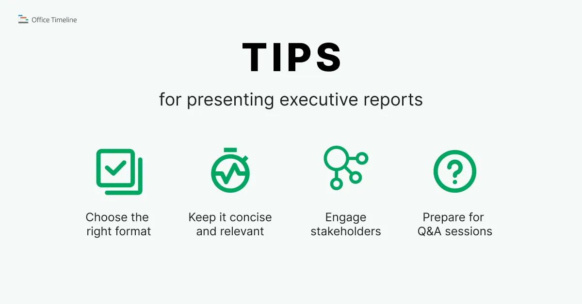 Tips for presenting executive reports