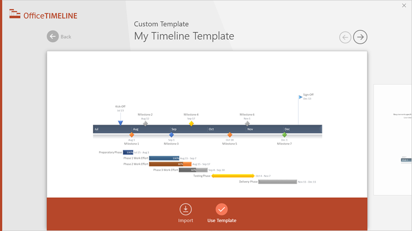 office timeline excel