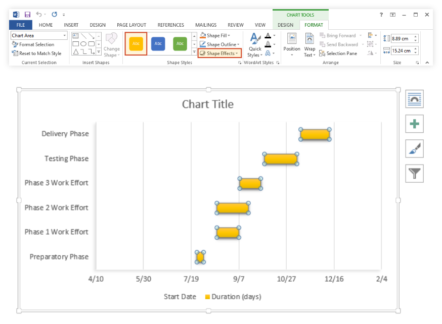 how to create a gantt chart in ms project 2016