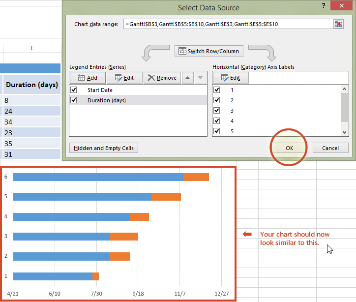 Developing A Gantt Chart In Excel