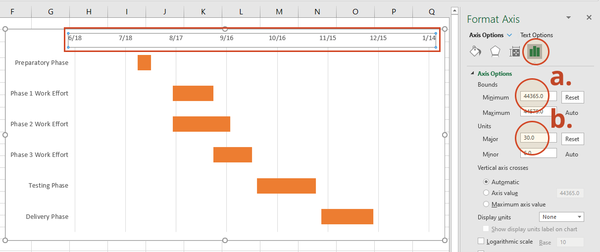 Reduce white space and adjust date density on the Gantt chart