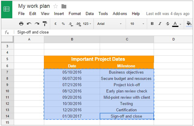 how do you make a spreadsheet in google docs