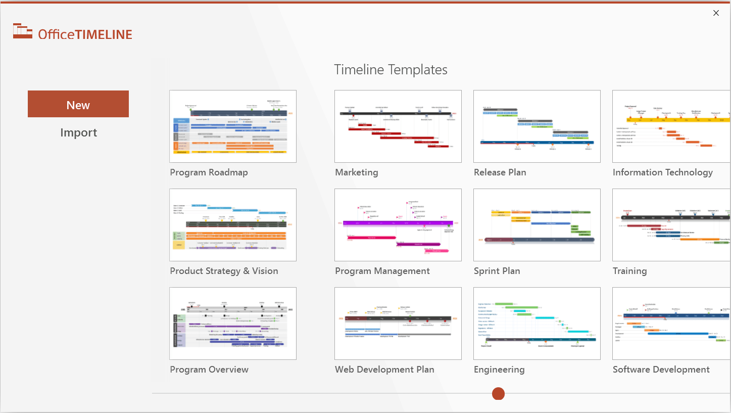 Timeline templates in Office Timeline PowerPoint add-in