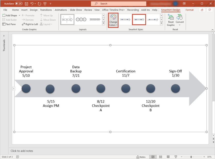 ms project change timeline start date