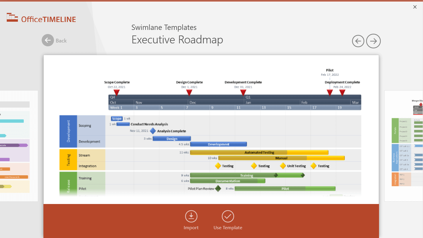 Office Timeline executive roadmap template