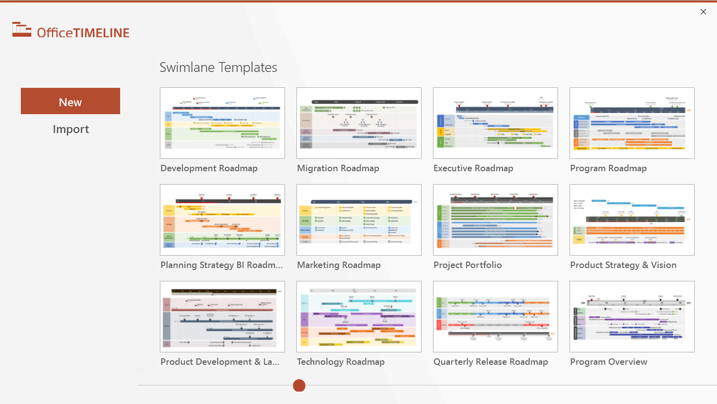 Create new roadmap in Office Timeline