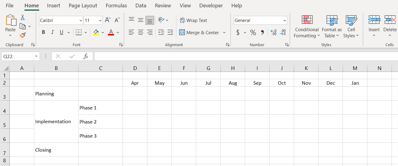 List roadmap timeline data