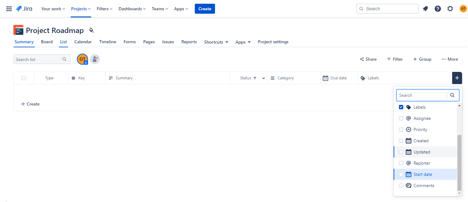 Add issue fields to your project's List view in Jira