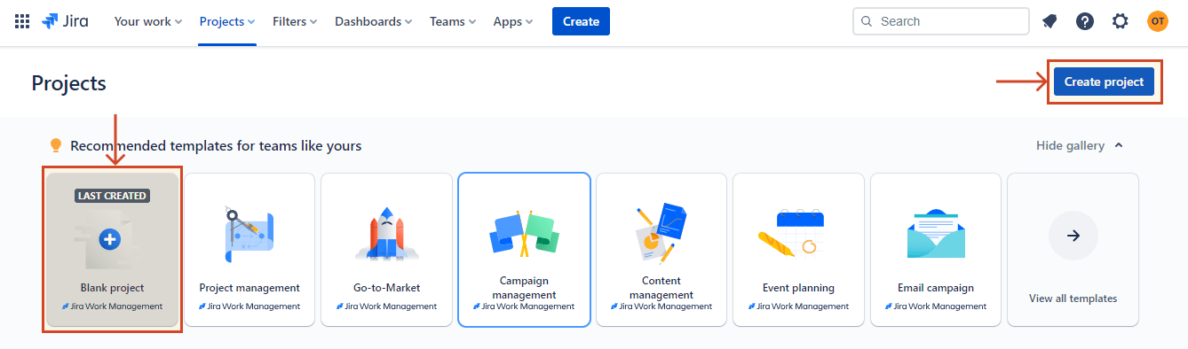 Create your project in Jira