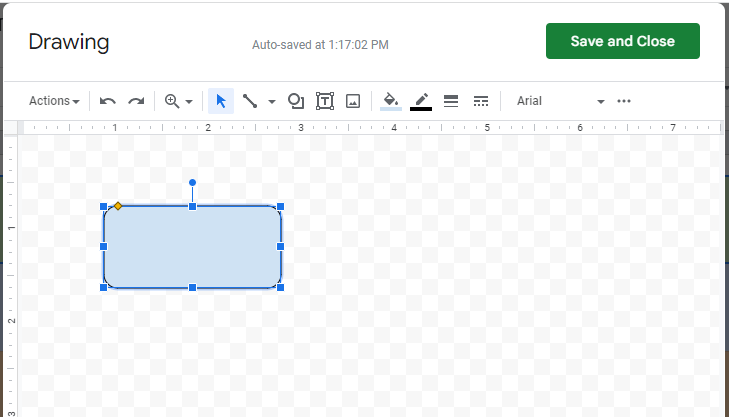 Draw process step shape in Google Sheets