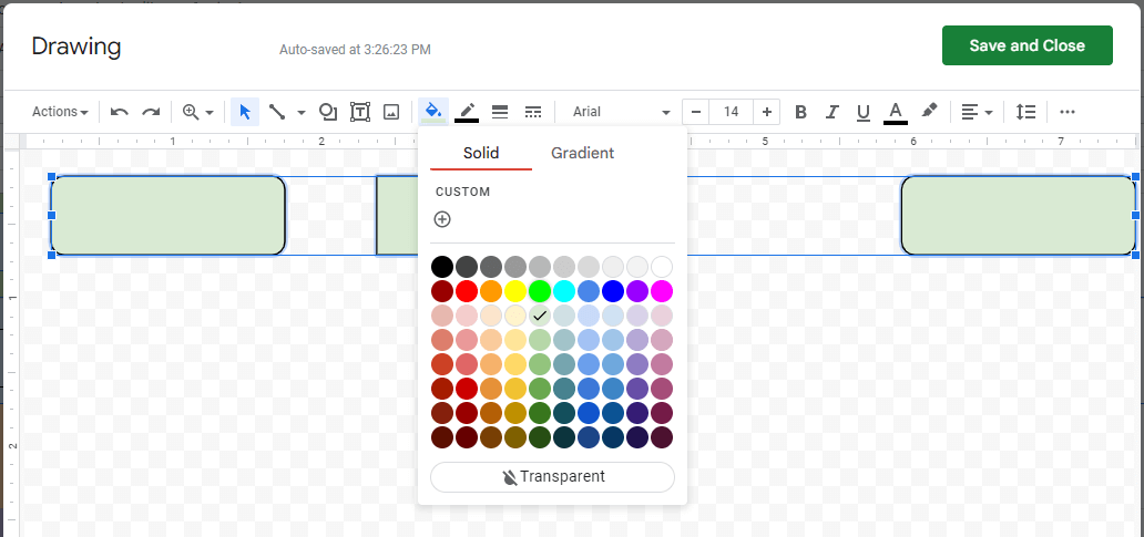Recolor swimlane shapes collectively in Google Sheets