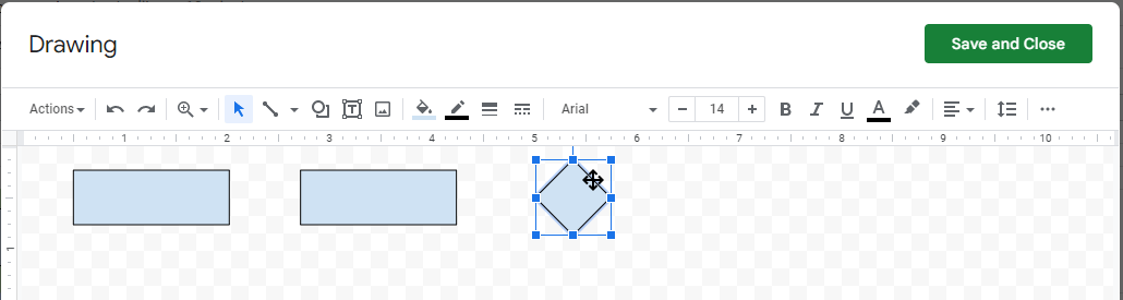 Reposition shape from Drawing dialog box in Google Sheets
