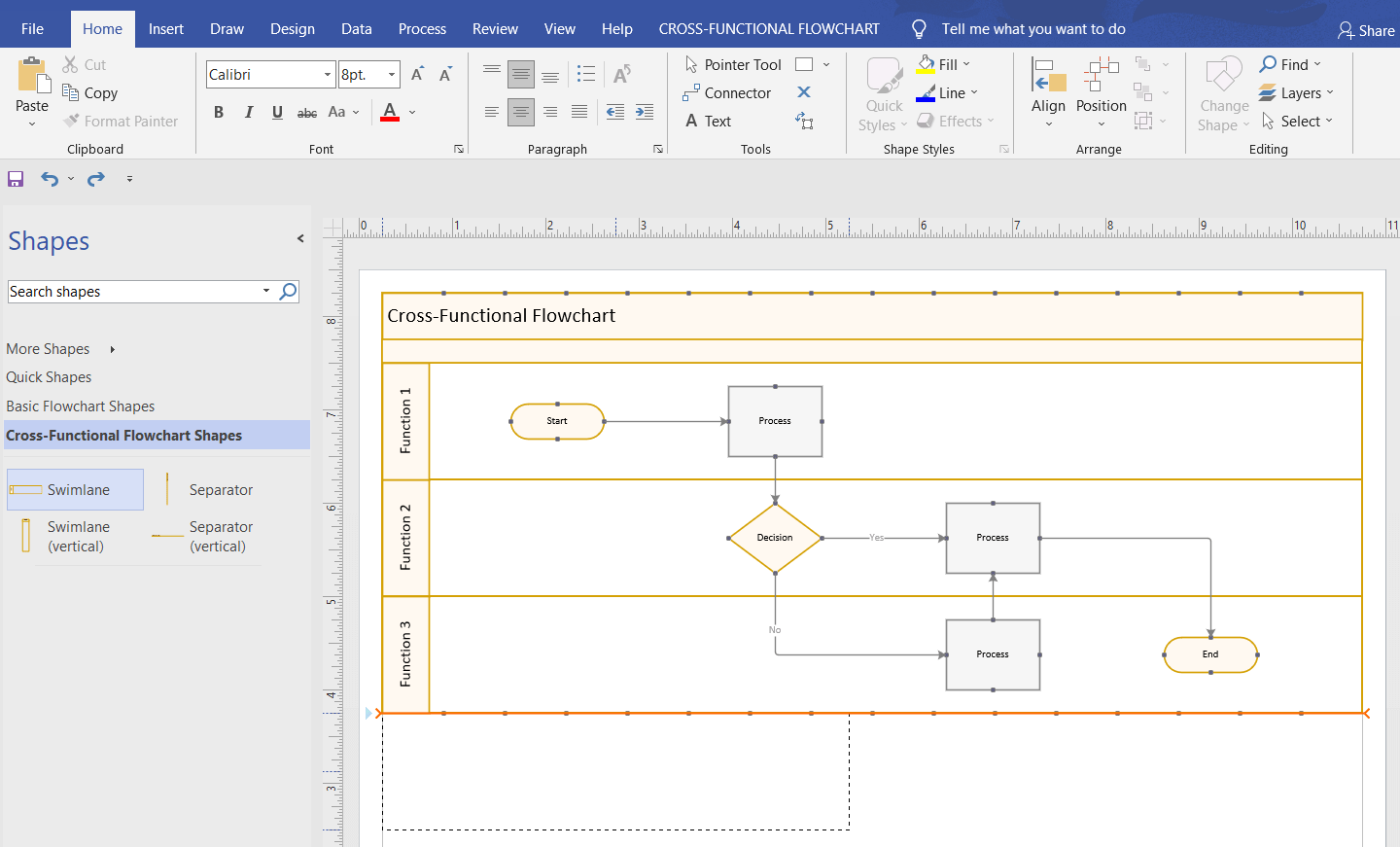 How to make swimlane diagrams in Visio + Free swimlane diagram template