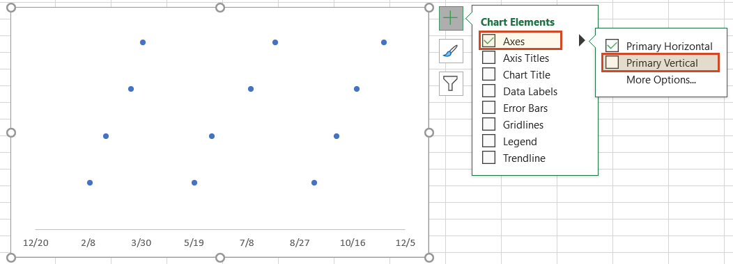 Uncheck Primary Vertical axe in Excel