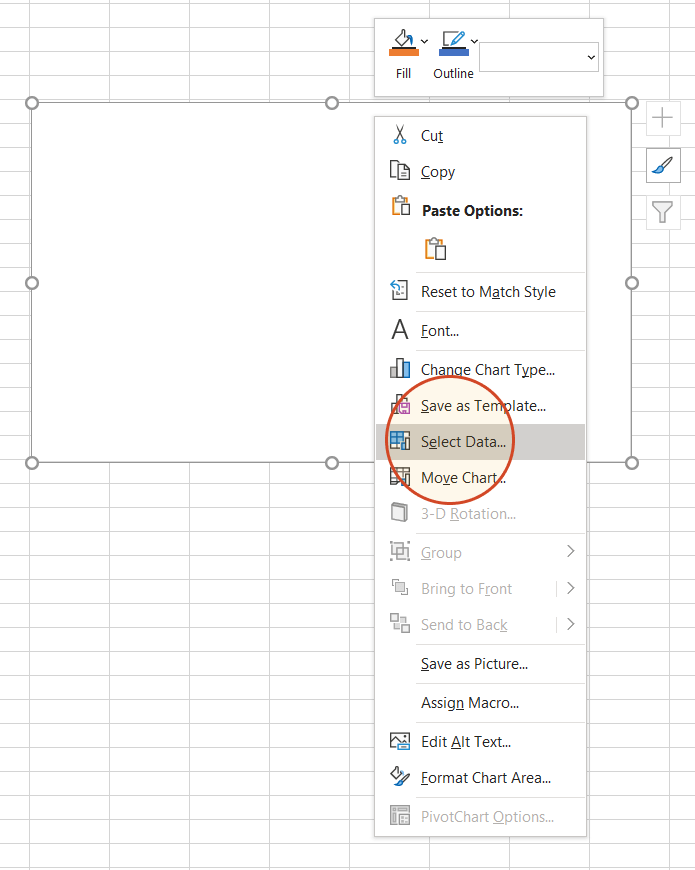Selecting timeline data in Excel