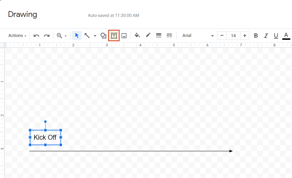 Customize text box for Google Docs timeline