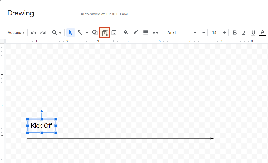 Personnaliser la zone de texte dans une timeline de Google Docs