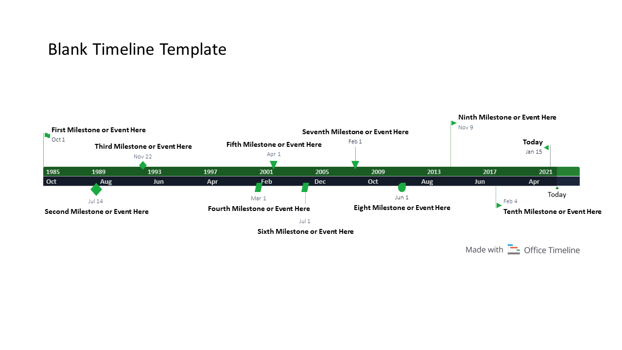 Timeline template made with Office Timeline add-in for PowerPoint
