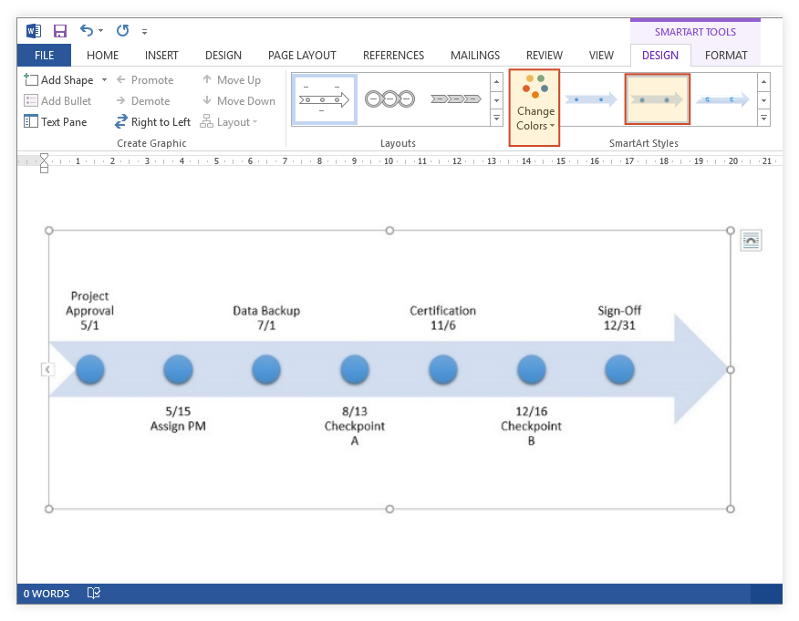 office timeline tutorial